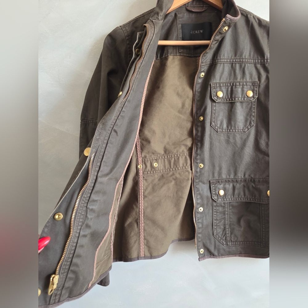 J.Crew Women's The Downtown Field Jacket Green Size XS Distressed - Picture 8 of 11
